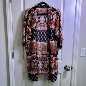 Love Culture Boho Floral Kimono Cardigan Open Front Duster Cover‎ Up